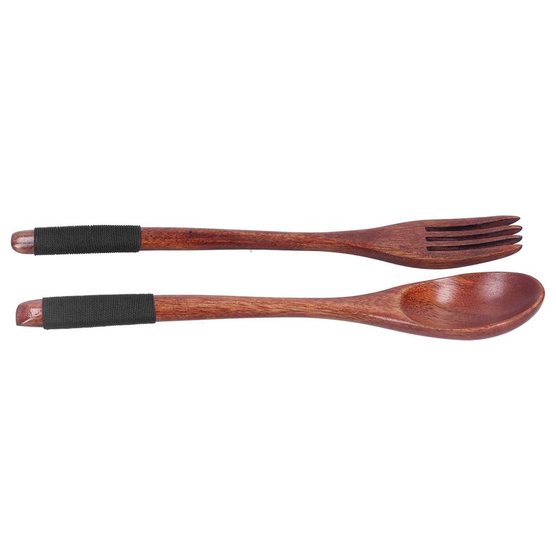 QANYEGN Wooden Spoon Fork Soup Set, Reusable Handmade Flatware Set,