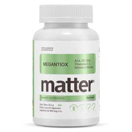 Matter MegAntiox Multivitaminico  NAC, Ácido Alfa Lipoico Bio-Enhanced, I3C, Vitamina C y E, Selenio Albion y Glicina  Protección Celular y Bienestar 
