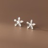 Reffeer Solid 925 Sterling Silver Small Flower Earrings Studs for