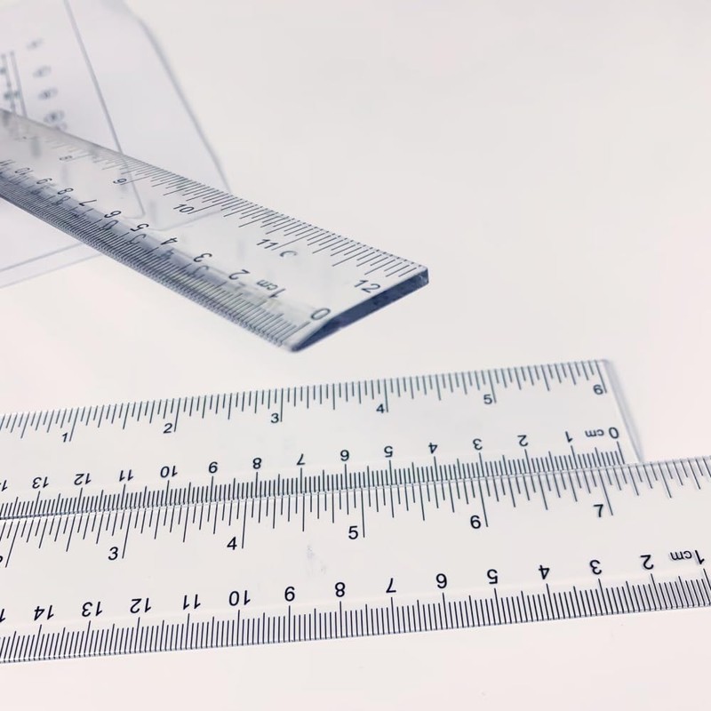 Plastic Ruler Set Clear Transparent Straight Ruler 15cm/30cm 6inch 12inch