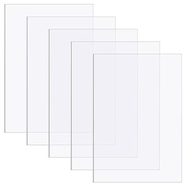 5 Pieces Polycarbonate Sheets Clear Plastic Sheet Thin Rigid Plastic Sheet Clear Polycarbonate Sheet Shatter Resistant Plastic Sheets for DIY Crafts Document Picture Frames (12 x 18 x 0.02 Inch)