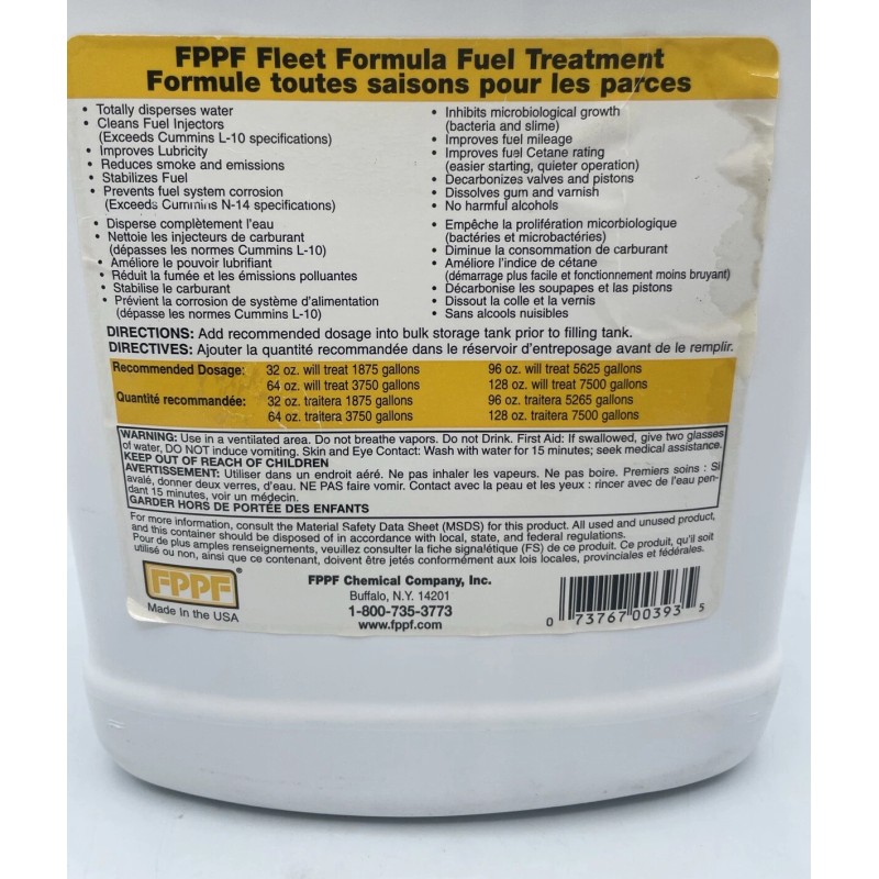 FPPF 1 Gallon FPPF Fleet Formula Diesel Fuel Treatment #00393