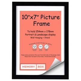MDF 20mm Photo Frame, Picture Frame, Document frame, Certificate Frame - 10" x 7" (25.4 x 17.8cm) Black Colour - Wall Mountable & Freestanding