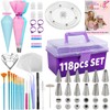 LUSHYUM Cookie Decorating Kit 118pcs with Storage Case, Royal Sugar
