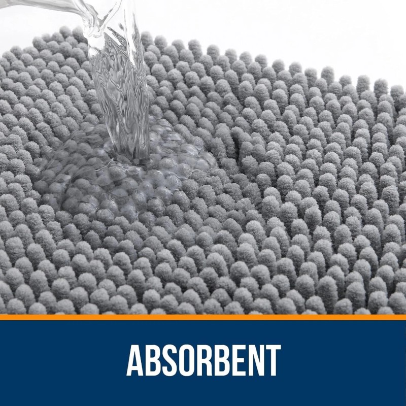 OLANLY Bathroom Rugs 30x20 Extra Soft Absorbent Chenille Bath Rugs