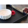 Extra Large Black Shagreen Leather Ottoman Tray with Gold Handles