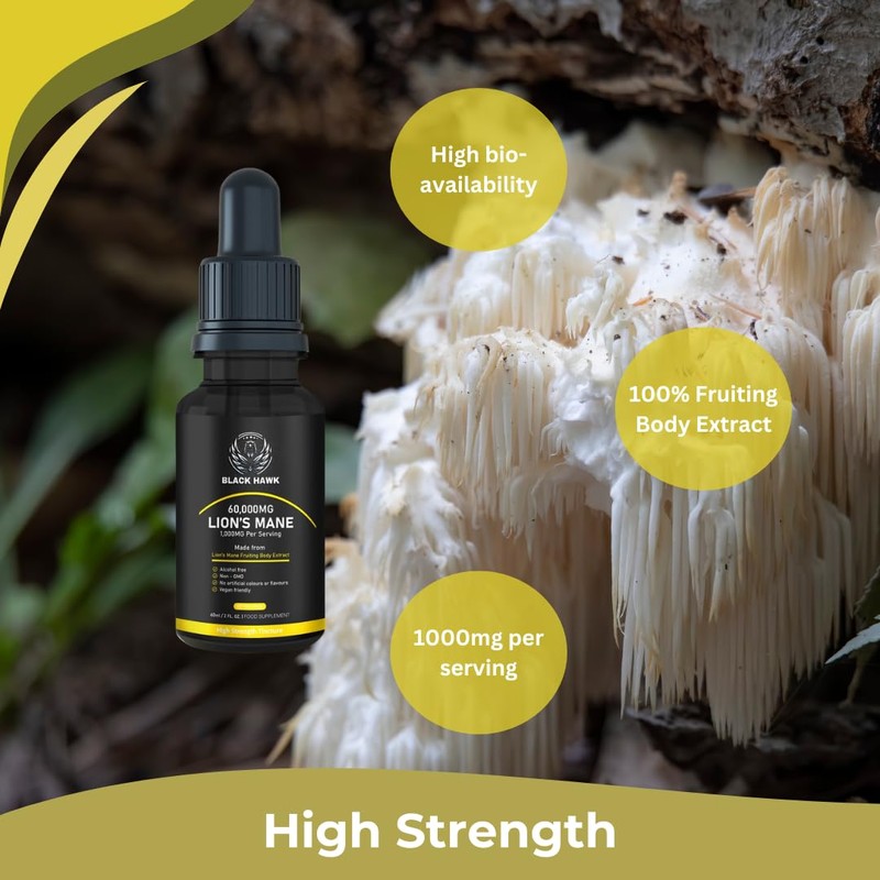 Lions Mane Supplement Liquid 1000mg - 60 Vegan Servings High