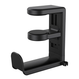 CHERRYLUX Adjustable Headphone Stand Holder - Universal Desktop Organizer for Gaming/Office Setup - Durable & Lightweight Design - Easy Installation - Modern Accessory - Black