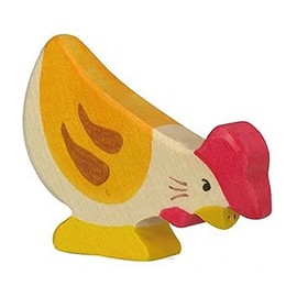 Holztiger Hen Pecking Wooden Figure