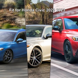 2 PCS Rear View Side Mirror Covers Cap Compatible with Honda Civic 11th 2022-2023 with Turning Light Carbon Fiber Style