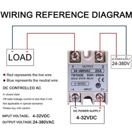 TWTADE SSR-25 DA 25A DC 3-32V to AC 24-480V Solid State Relay + Heat Sink