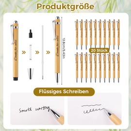 Pack of 20 Thank You Ballpoint Pens Gifts Bamboo Retractable Ballpoint Pen Thank You for Everything Inspirational Ballpoint Pen Farewell Gift Colleague Educator Teacher Classmate Girlfriend Gift