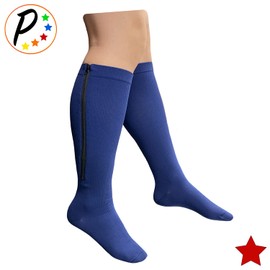 Presadee Original - Calcetines de compresión con cierre de cierre, 20-30 mm, color azul marino, Marino, 4 X-Grande