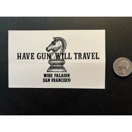 Paladin Classic western shows  Paladin " Have Gun Will Travel"  3"x5" Decal  Lone Ranger