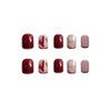 24 Pcs Elegant Nail Tips Shell Nails Silver Pink Make
