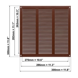 300mm x 300mm Brown Metal Air Vent Grille