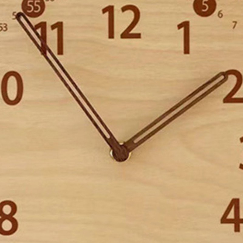 Wall Clock 10 Inch Round Silent Decorative Battery Operated Wooden