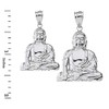 925 Sterling Silver Buddhism Buddhist Meditation Zen Buddha Pendant Necklace,