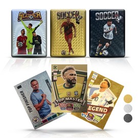 Soccer Trading Cards 2025-26 | 3 Packs - 33 Collectible Cards for Fans & Players Black, Gold & Silver Soccer Mystery Cards Packs Different Cards in Each Set - Try & Collect Them All