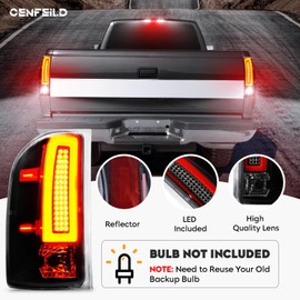 LED Tail Lights Assembly + 3rd Third Brake Cargo Lamp Fit for Chevy Silverado 1500 2500HD 3500HD 07-14, for GMC Sierra 3500HD 08-14, for Sierra Denali 3500 11-14 with Dual Rear Wheel ONLY, Clear Lens