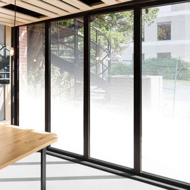 Decorative Semi - Privacy Window Film One Way Gradient Dot Patterns Glass Sticker for Home Office Meeting Room, 17.7Inch x 60Inch