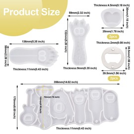 Boutigem 4 Style DIY Bottle Opener Making Kit Bottle Opener Molds and Flat Round Stainless Steel Bottle Opener for UV Resin Epoxy Resin Home Kitchen Tools