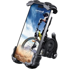Lamicall Bike Phone Holder, Motorcycle Phone Mount - Motorcycle Handlebar Cell Phone Clamp, Scooter Phone Clip for iPhone 15 Pro Max/Plus, 14 Pro Max, S9, S10 and More 4.7" to 6.8" Smartphones