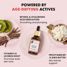 Eclat Skincare Renewing Retinol Serum for Face - Anti Aging Serum with Hyaluronic Acid & Aloe Vera – Hydrates and Improves the Signs of Aging (Fine Lines, Wrinkles & Dark Spots) 1 Fl Oz