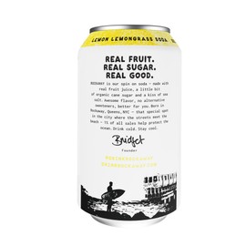 ROCKAWAY Lemon Lemongrass Soda Drinks - Low calorie drinks made from Real Fruit Juice, All Natural - Soda Pop Drinks Gluten Free, Vegan, GMO Free - 12oz (12 Pack)
