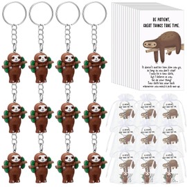 Gemscream 24 Sets End of year Gifts Bulk Positive Emotional Keychain Employee Appreciation Inspirational Gifts (Sloth)