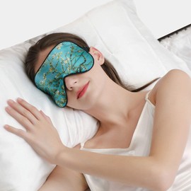 ZIMASILK 100% Natural Silk Eye Mask Blindfold, Adjustable Super-Smooth Soft Sleep Mask for Sleeping with Bag (Pattern5)