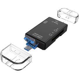 Card Reader Memory Card Reader Micro SD Card Reader USB 2.0 SD Card Reader with OTG and Type C Adapter