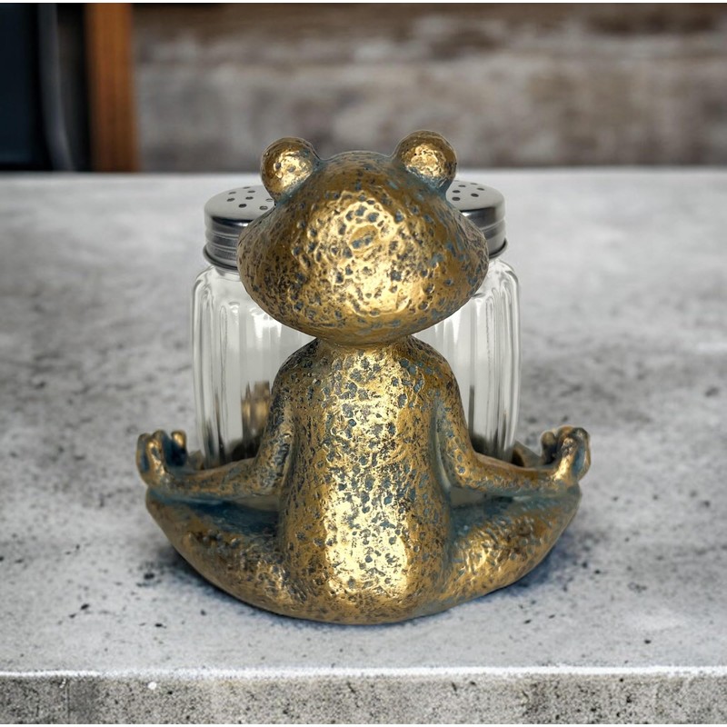 Yoga Frog Salt and Pepper Set with Glass Shakers –