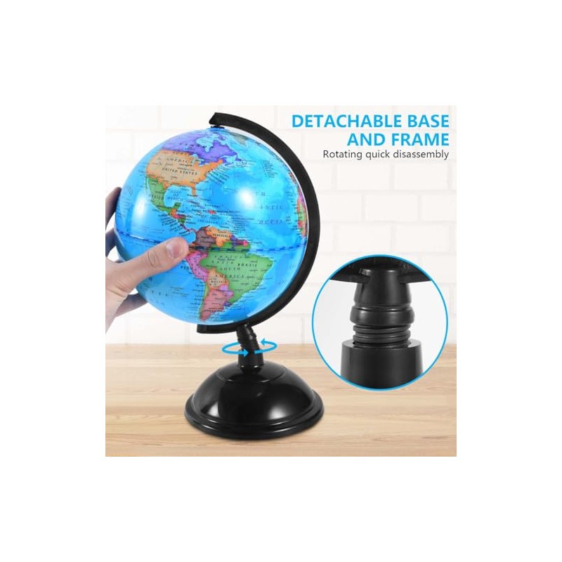 KISEER 8 Inch World Globe with Stand Rotating Earth Spinning