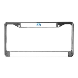 CafePress Funny Skier Ski Team Skiing Co License Plate Frame Chrome License Plate Frame, License Tag Holder