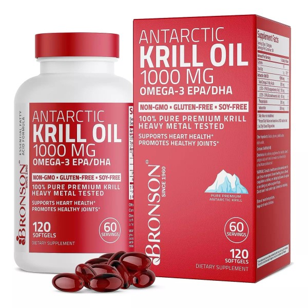 Bronson Aceite De Krill 1000mg ( 120 Cápsulas) Omega 3. Hecho En E.u