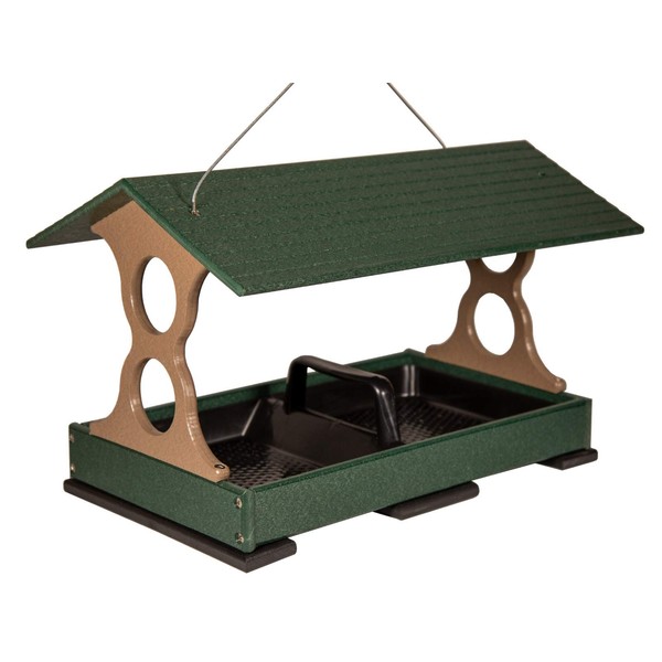 JCs Wildlife Green and Tan Large Fly Thru Bird Feeder