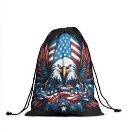 Patriotic Bird Gymnastics Grip Bag - American Flag Bird Drawstring Gym Bag for Gymnasts Animal Art Gymnastic Pouch Bag USA Flag String Bag Adjustable