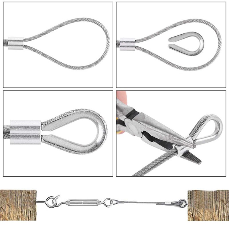 15M Wire Rope Kit in 19PCS/2mm 304 Stainless Steel Rope