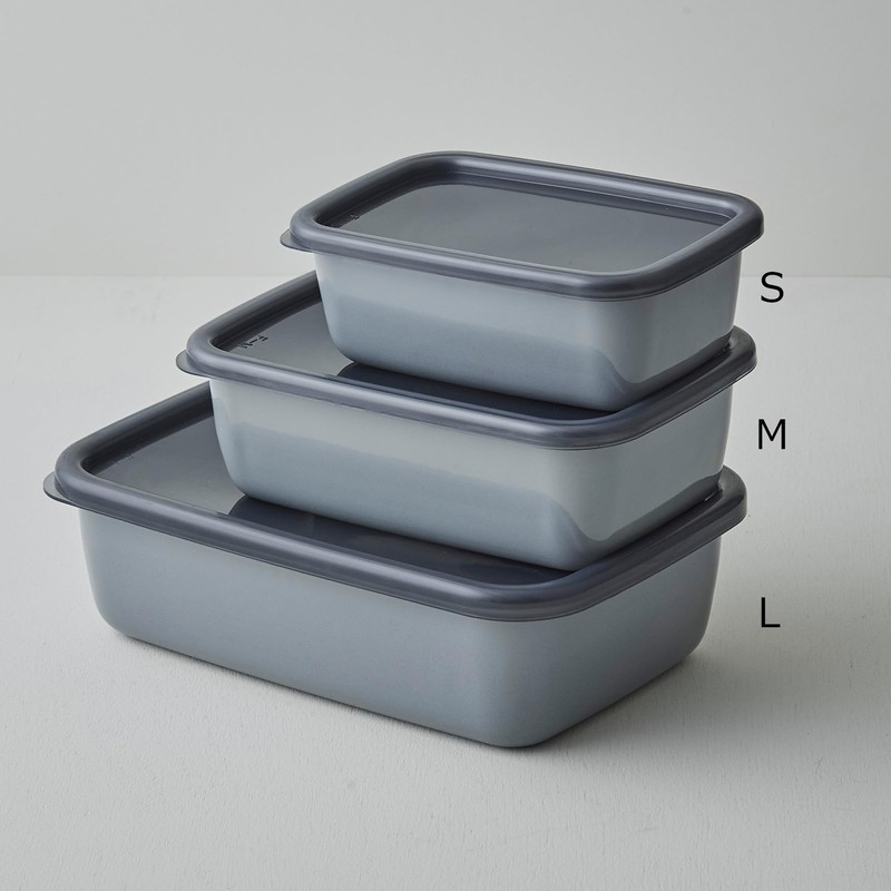 Nodahoro White Series GRF-L Gray Storage Container, Rectangular, Deep Type,