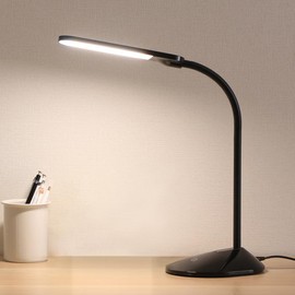Iris Ohyama PDL-101-B LED Desk Light, 3 Tone Levels, Dimmable Stepless, Easy Operation, Freely Movable, Flexible Arm, Adjustable Angle, Energy Saving, Black