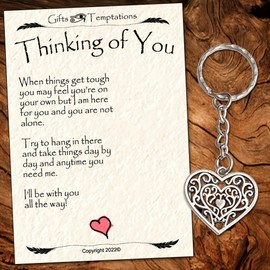 Thinking of You Gift Keyring Keepsake, Unusual and Touching Gift to Show You are Thinking of Someone Going Through a Difficult Time or A Loss. Gift to Express Sympathy or Condolences to give Support