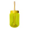 Termo Cilindro Jar Reusable Termo Neón Popote 50 Piezas 500ml