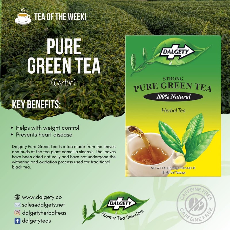 Dalgety Pure Green Herbal Tea 40g Cartons (3 Pack) 100%