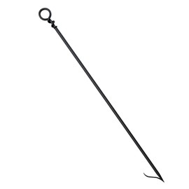 Hand Forged Twisted Rope Design Fire Poker 32” Long, Heavy Duty Metal Fire Stick for Fire Pit, Handmade Fireplace Poker for Campfire Wood Stove Firewood Log Coals Outdoor Indoor Fireplace Tools