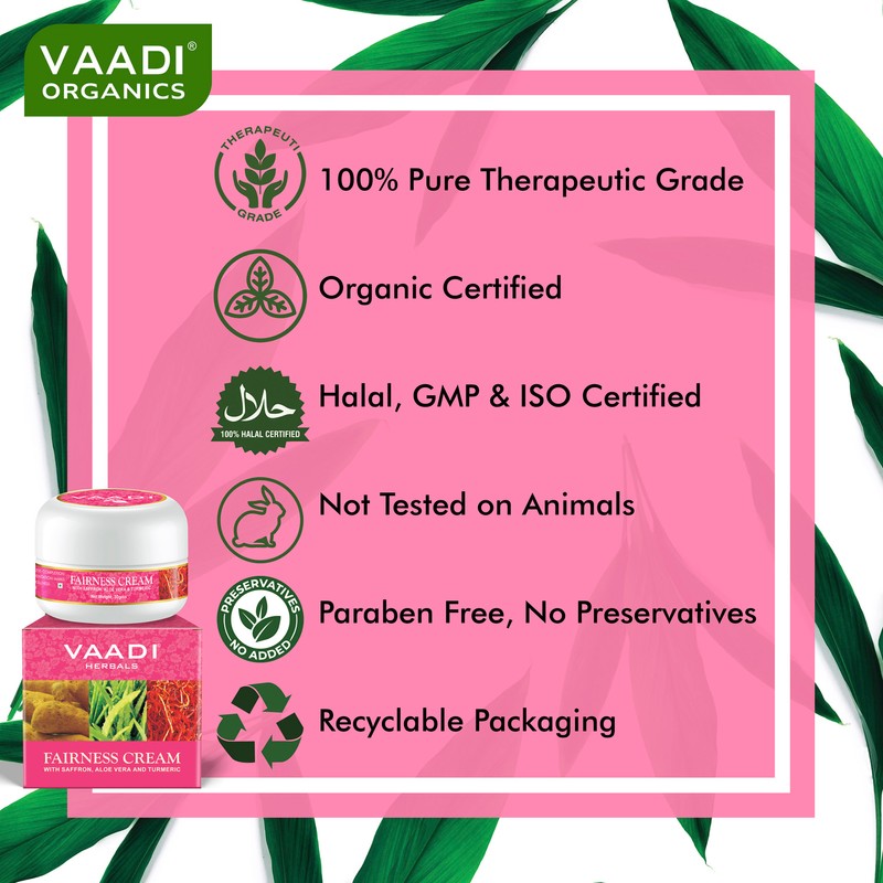 Vaadi Organics Saffron Fairness Cream with Aloe Vera & Turmeric