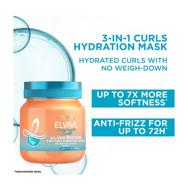 L'Oréal Paris Elvive Dream Lengths 3-in-1 Curls Hydration Mask, for