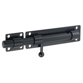 SAYAYO EMS9000-B Door Bolt Black Stainless Steel Bolt Lock Lock Gate Bolt Lockable 180 mm Latch for Gate, Window, Fence