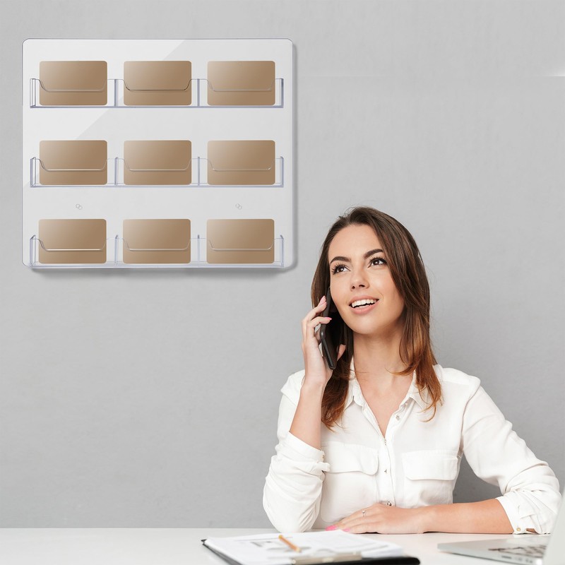 WILLOWDALE Acrylic Name Badge Holder Wall Mount, Clear Business Card