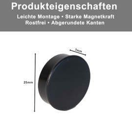 Magnets for Magnetic Board – Pack of 10 | 25 mm x 7 mm Magnets Strong | Whiteboard Magnets | Fridge Magnets | Black Magnets | Pin Board Magnets | Fridge Magnets Diz Equipment